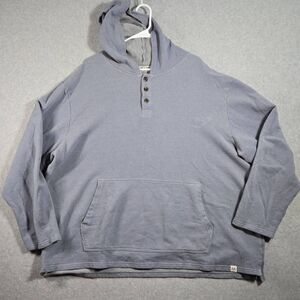 Line of Trade Hoodie Mens Large Gray Henley Pullover Long Sleeve Kangaroo Pocket